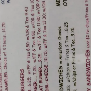 a menu for a restaurant