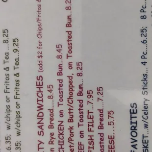 a menu for a restaurant