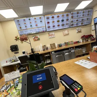 Menu/register area