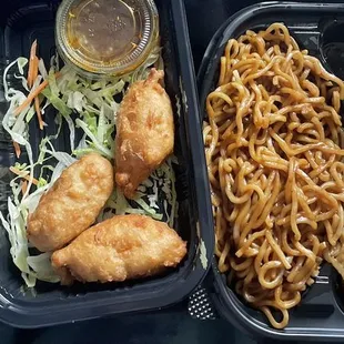 Taro balls, coconut fritters and hot &amp; crispy eggplant.