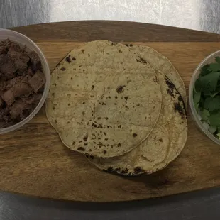 Lengua taco kit. $7.50 call for this week&apos;s meat bowl choices