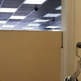 Camera seen from fitting stall, GROSS! Not sure if its a 360 view. They should build their fitting room door taller.