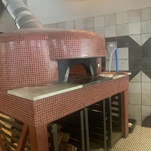 a brick oven in a restaurant