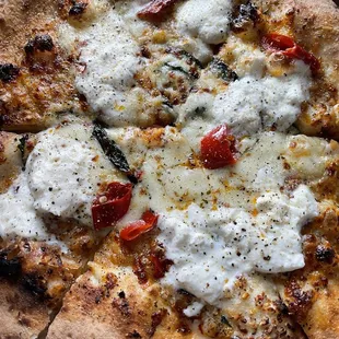 Cacio E Pepe Pizza with Calabrian peppers added