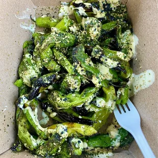 Delish shishito peppers w/ miso aioli!