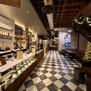 the interior of a coffee shop