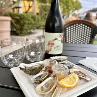 Oysters + bottle of chilled red from Jolly Oyster
