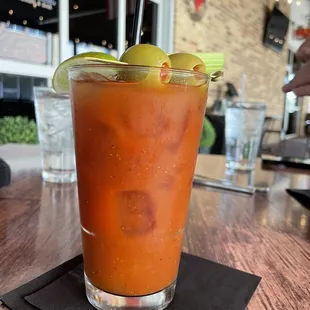 Spicy Bloody Mary with Sunday Brunch in the pet friendly patio :)