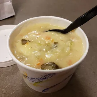 Chicken dumpling soup.