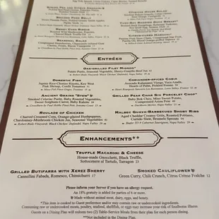 menu