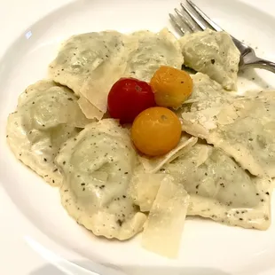 Ravioli as the vegetarian option at a private event.