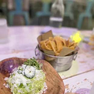 FRESH-MADE JALAPEO TORTILLA CHIPS &amp; GUACAMOLE