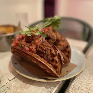 Fried Chicken and Waffle Tacos Brunch