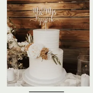 Two tier rustic buttercream cake