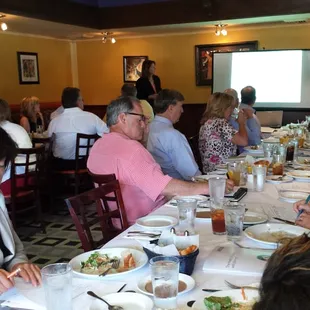 Small meeting room, good food and good people.