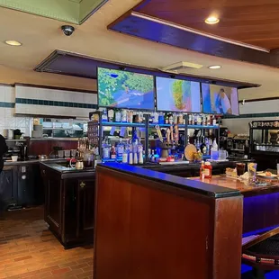 a view of the bar and counter area