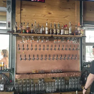 Taps! And bourbon shelf above them