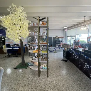 Interior is bright and open, with cute decorations for the season and of Clermont