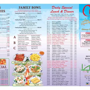menu and prices