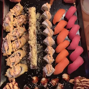 a variety of sushi