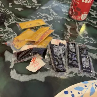 I had to ask for condiments, rice was salt out