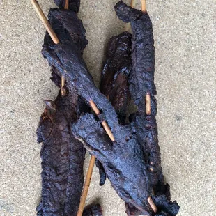 Cremated inedible beef Teriyaki sticks