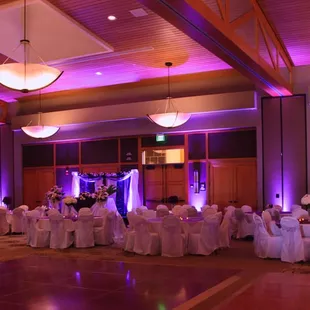 Brighten Up Event Lighting | Citrus Heights Community Center Wedding Uplighting