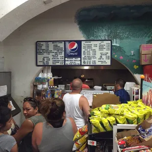 customers at the counter