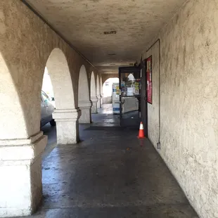 the entrance to the store