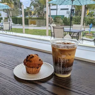 The Black Tie and a fresh baked muffin.