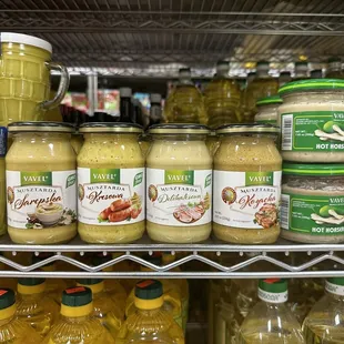 a variety of jars of food