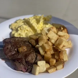 My go to dish every single time.  steak and eggs