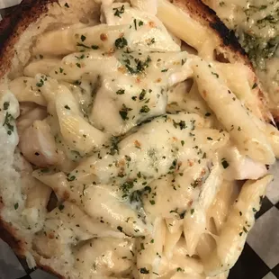Chicken Alfredo Bread Bowl