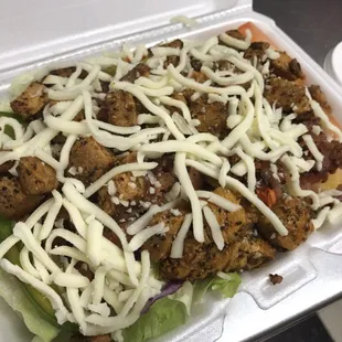 Citti&apos;s Grilled Chicken Salad--lettuce, tomatoes, carrots, bell pepper, smoked grilled chicken topped with provolone cheese