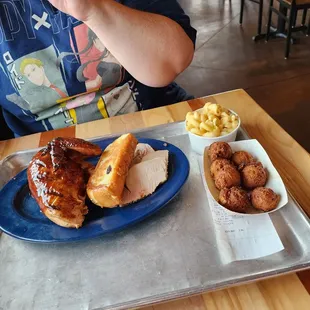 Chicken 1/4 and turkey hushpuppies