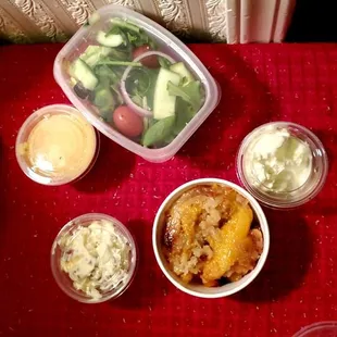 Kids side salad, Kids peach cobbler, Kids potato salad