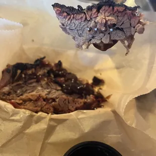 Look at that bark and smoke ring on the brisket!