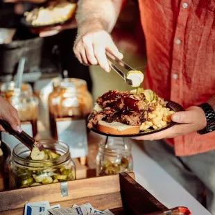 Buffet-style elevated BBQ catering