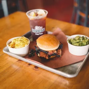 a tray of food on a table