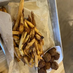 Fries and Hushpuppies