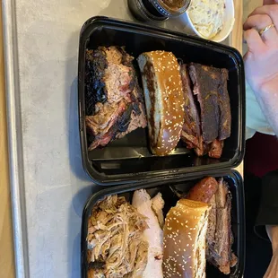 Brisket and ribs. The city sampler