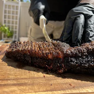 Hickory smoked brisket to perfection.