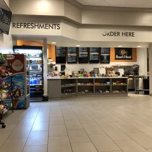 a view of the refreshments area