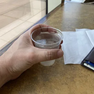 Ask for a water cup and I get this child size cup