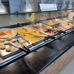 a variety of food items on display