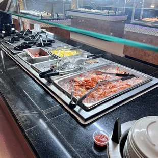 a variety of food items on display