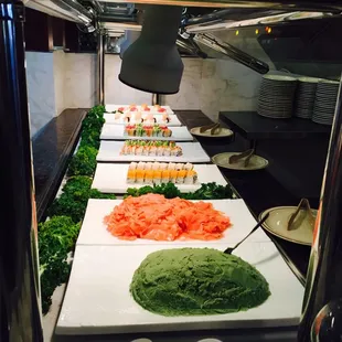 interior, sushi and sashimi