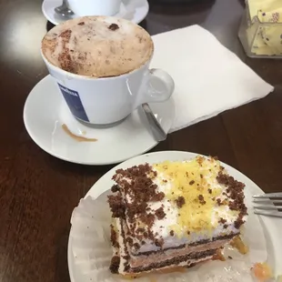 Cappuccino and Black Forest cake