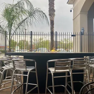 Cute patio table with flames