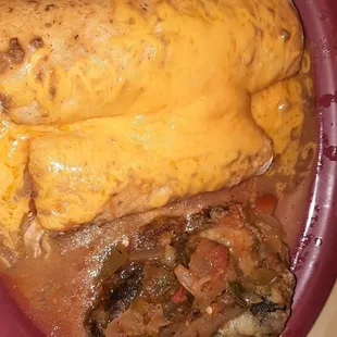 Beef burrito, beef enchilada and chili relleno!